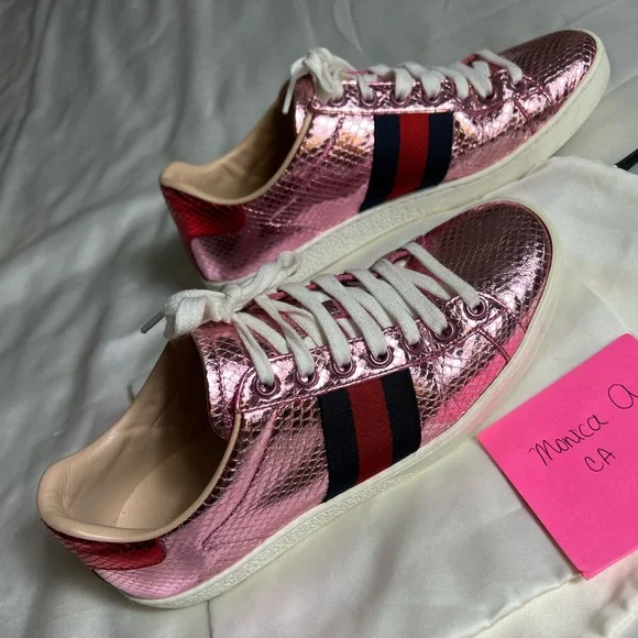 Snakeskin Gucci Ace Sneakers